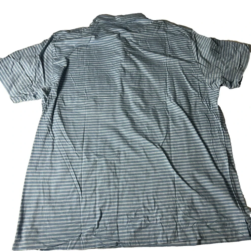 J.Crew Golf Polo Shirt‎ Men XL Blue Stripe Short Sleeve Vintage Oarsman